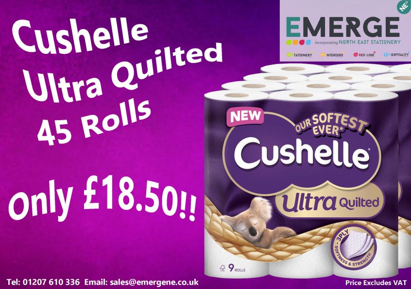 Cushelle Ultra Quilted 45 rolls only £18.50