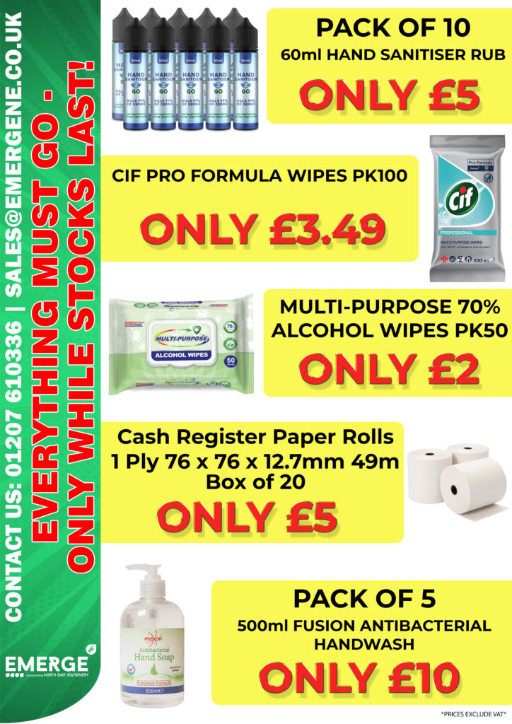 Price sheet for the Stock clearance Items